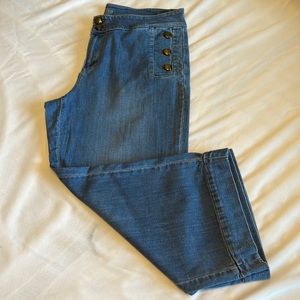 New York & Co Wide Leg Crop Jeans